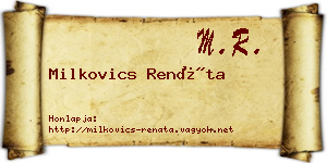 Milkovics Renáta névjegykártya