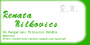renata milkovics business card